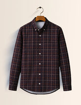 Maroon Checks Full Sleeves Shirt