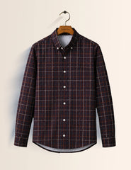 Maroon Checks Full Sleeves Shirt