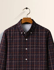 Maroon Checks Full Sleeves Shirt
