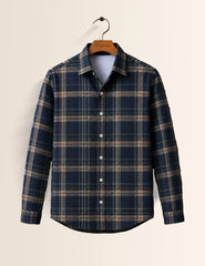 Navy Checks Full Sleeves Shirt