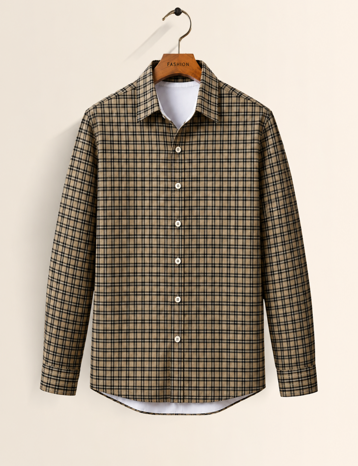 Brown Micro Checks Full Sleeves Shirt