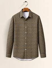 Brown Micro Checks Full Sleeves Shirt