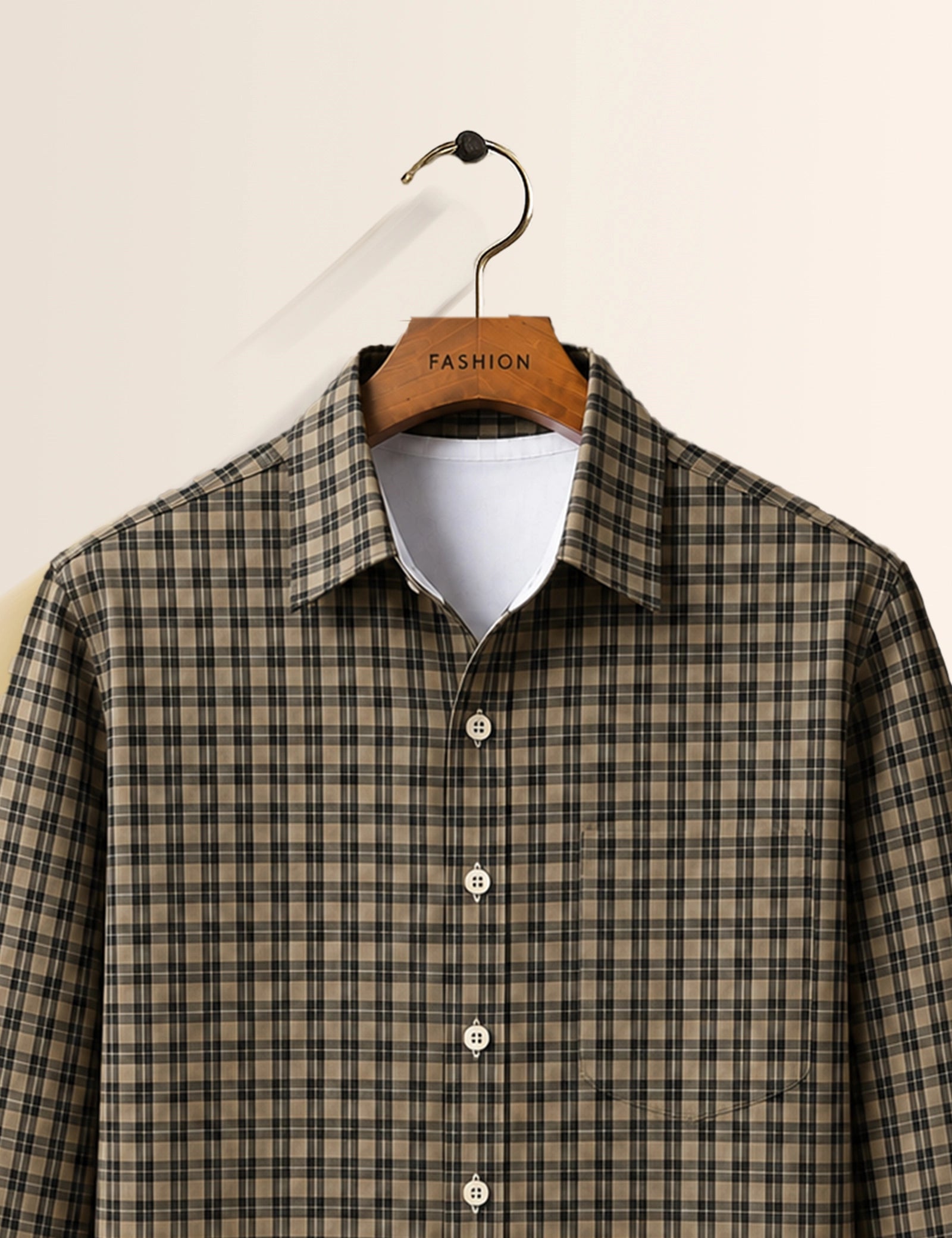 Brown Micro Checks Full Sleeves Shirt