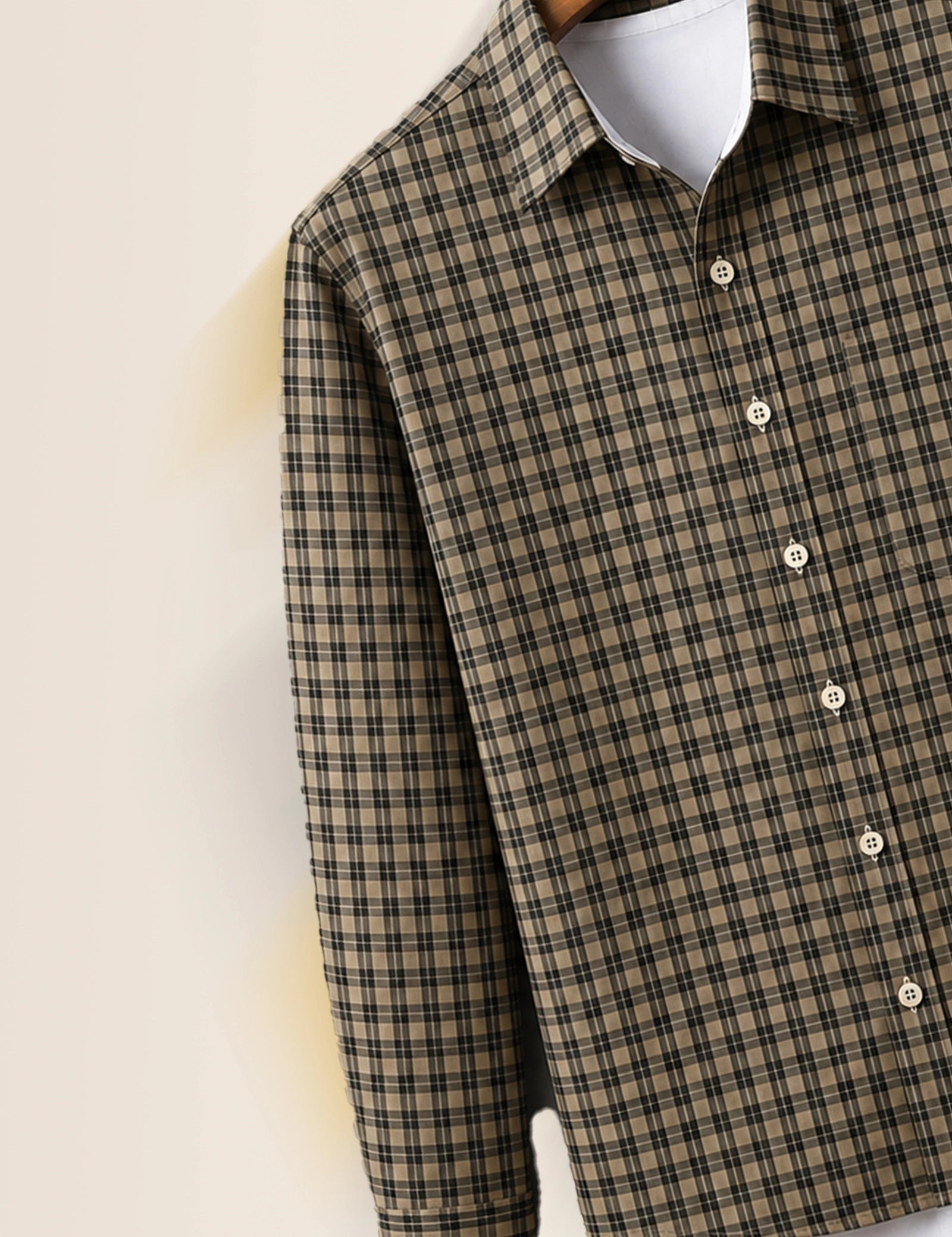 Brown Micro Checks Full Sleeves Shirt