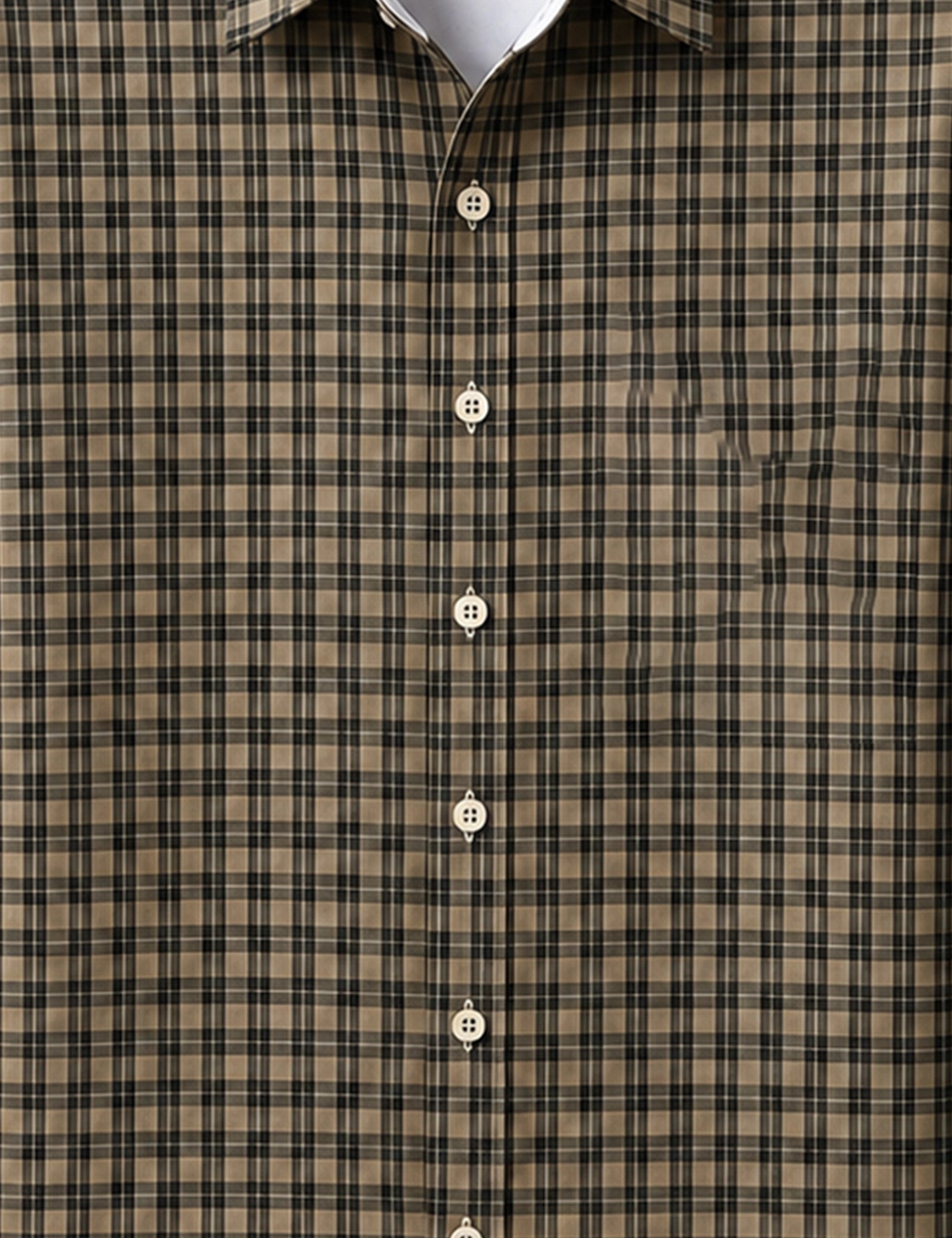 Brown Micro Checks Full Sleeves Shirt