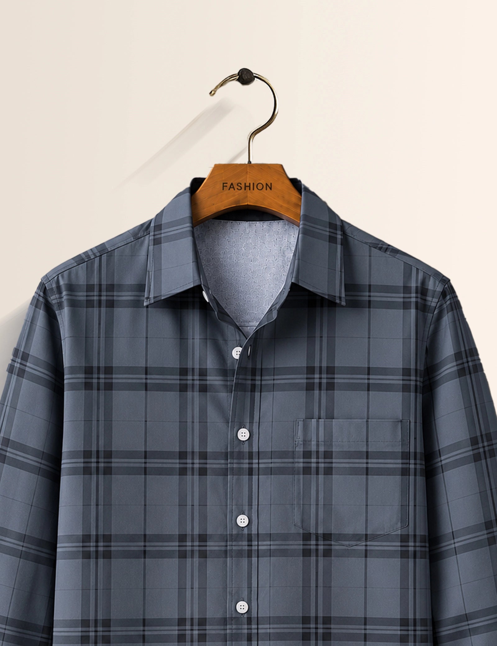 Grey Checks Full Sleeves Shirt