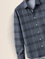 Grey Checks Full Sleeves Shirt