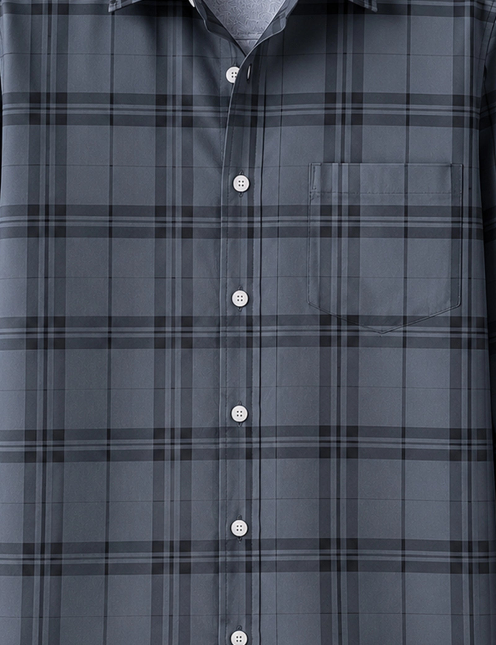 Grey Checks Full Sleeves Shirt