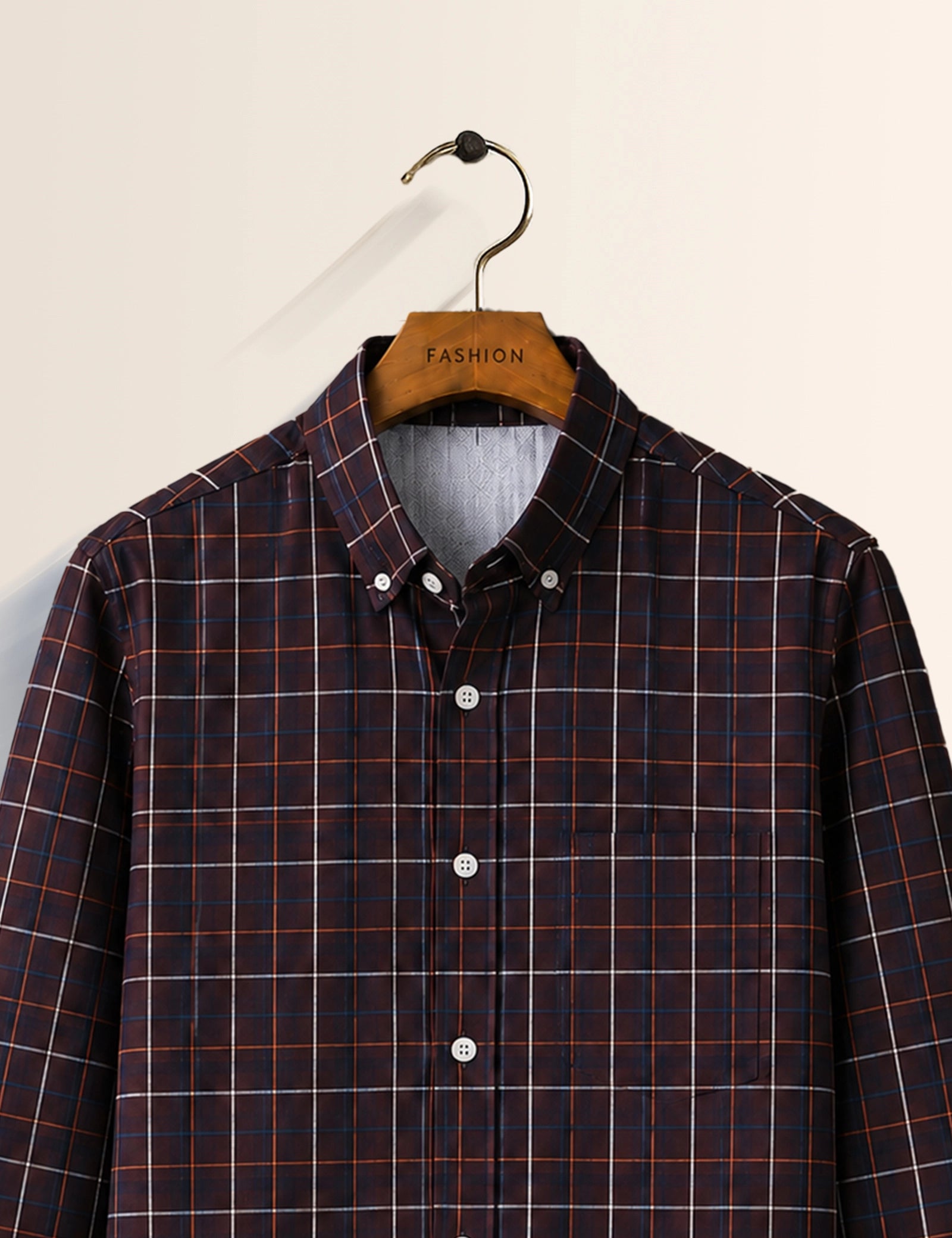 Maroon Checks Full Sleeves Shirt
