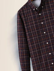 Maroon Checks Full Sleeves Shirt