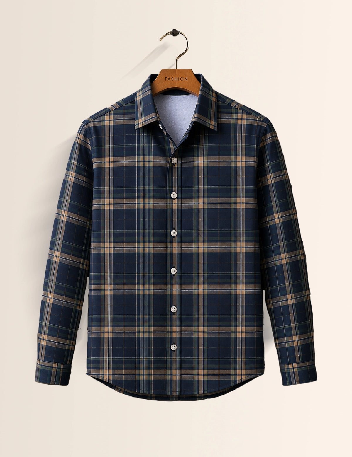 Navy Checks Full Sleeves Shirt