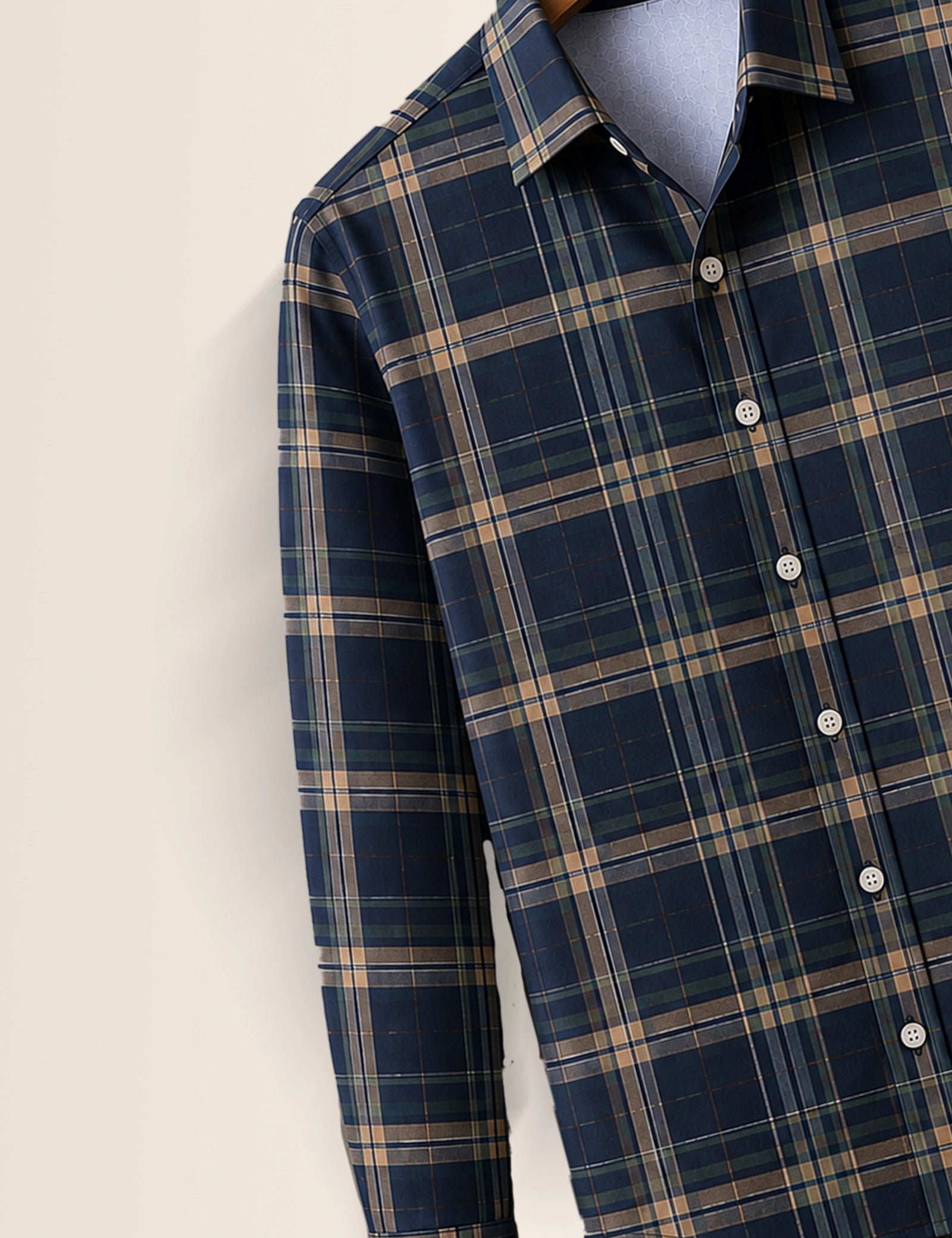 Navy Checks Full Sleeves Shirt