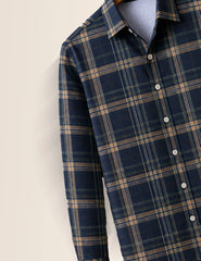 Navy Checks Full Sleeves Shirt