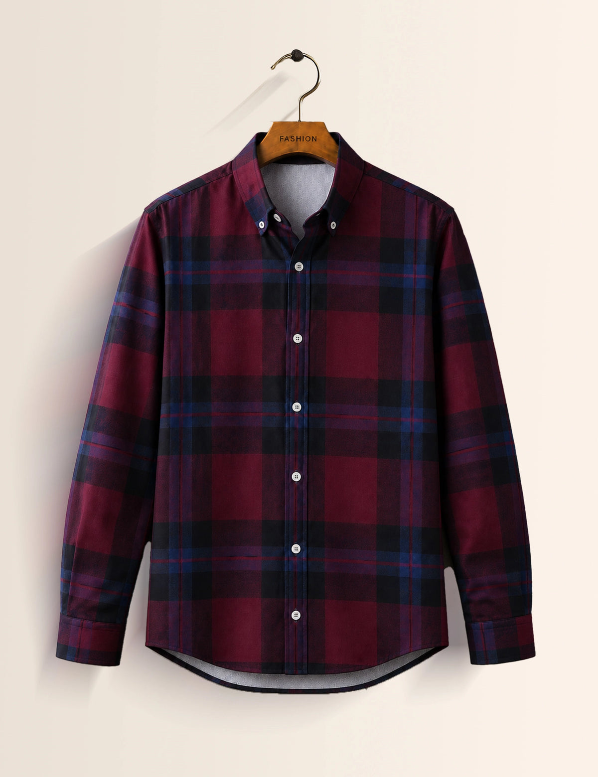 Red Blue Square Full Sleeves Shirt