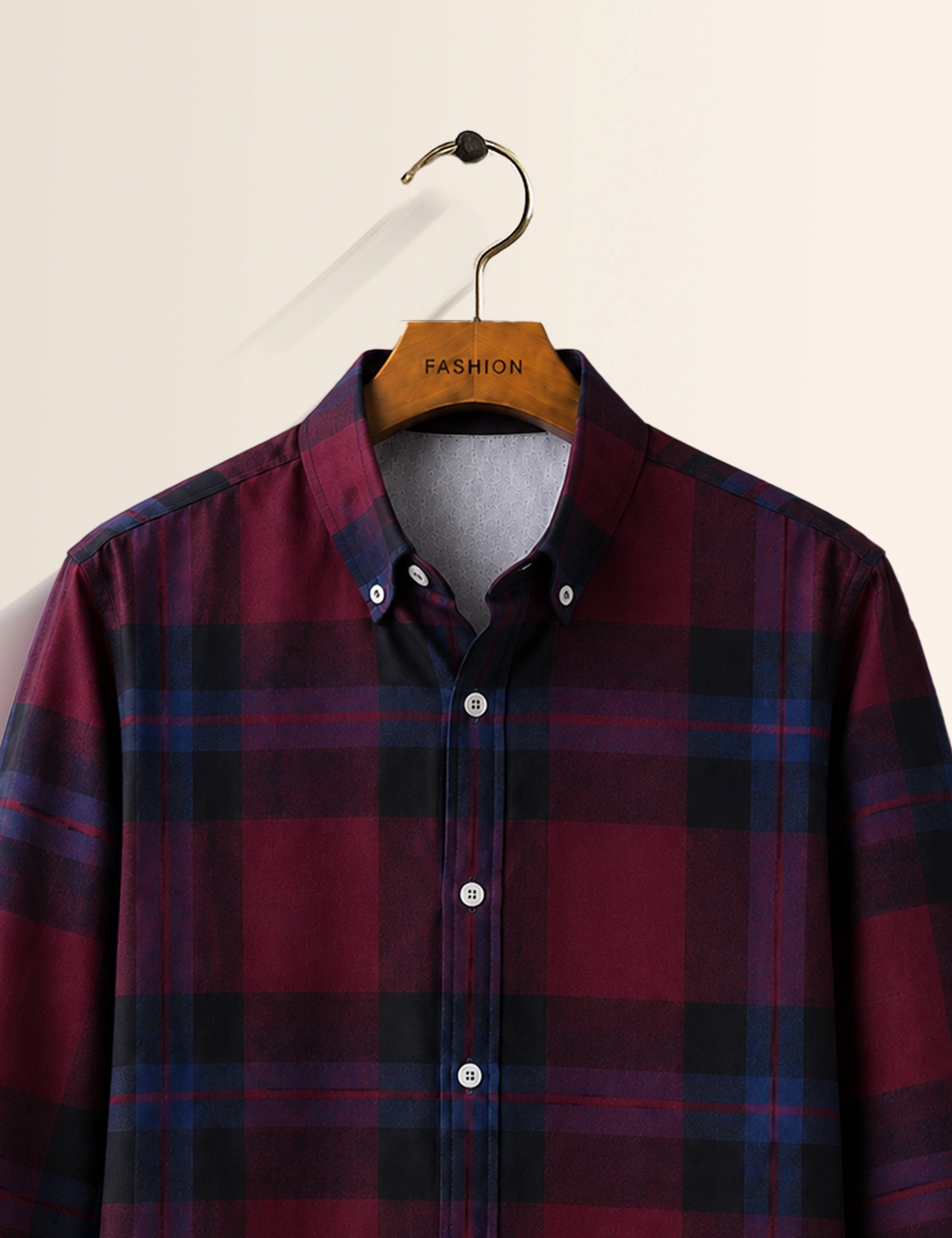 Red Blue Square Full Sleeves Shirt
